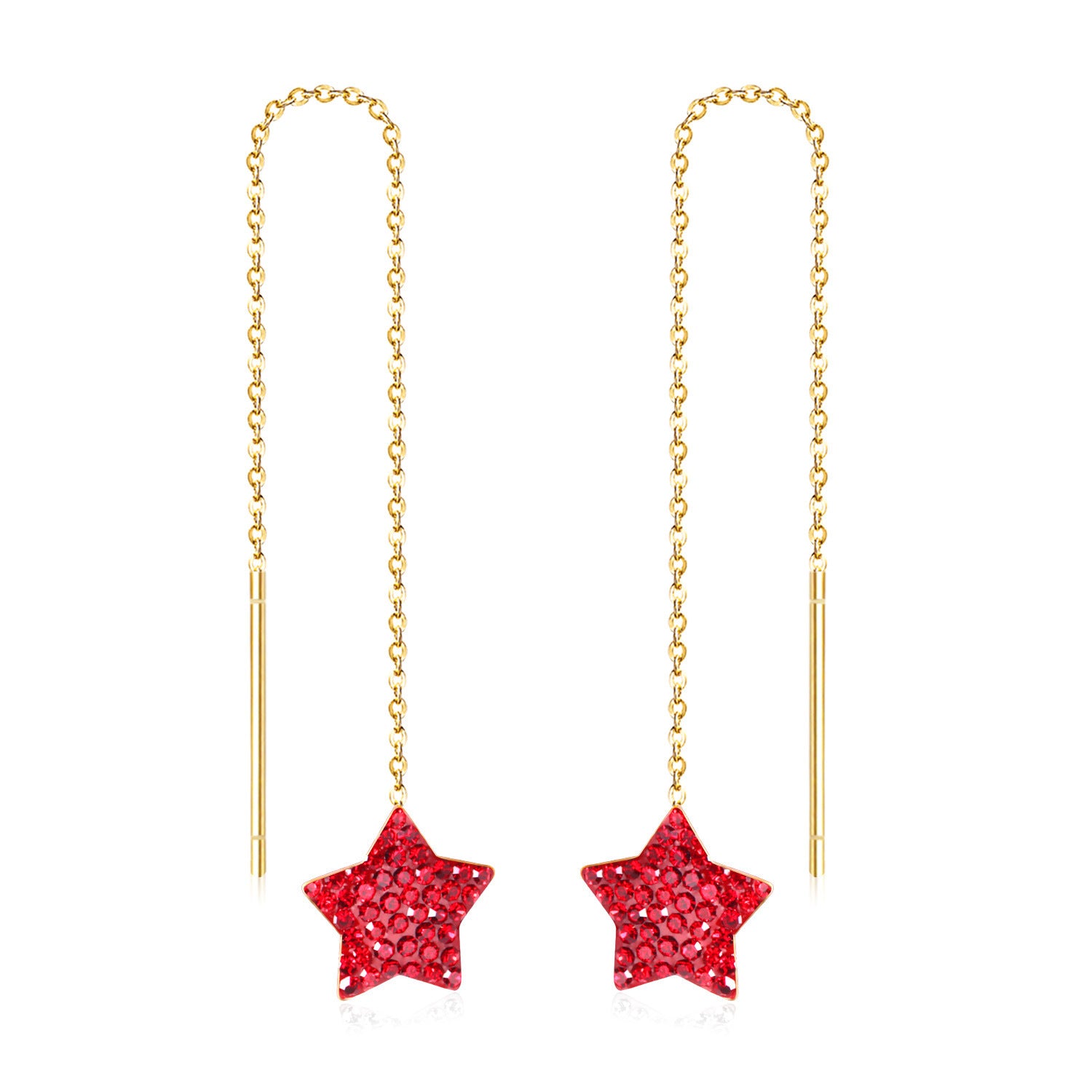 Wholesale Long Stainless Steel Chain Niche Retro Geometric Tassel Earrings